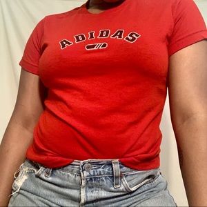 Vintage red adidas crop top